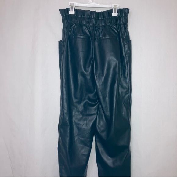 NWT Madewell Faux Leather Highwaist Pull-On Paper Bag Pants Black Sz 2 - Picture 10 of 14